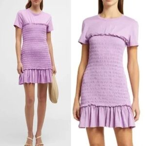 Veronica Beard Ruffle Tomlin Dress Knee Length Violet